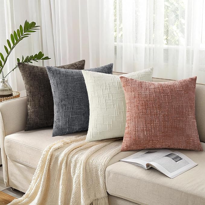 decorUhome Summer Pink Chenille Throw Pillow Covers 12x20 Set of 2 Textured - Image 7