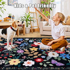 Area Rug Living Room Rugs: Floral 5x7 Washable Rug Vintage Soft Boho Non-Slip - Image 8