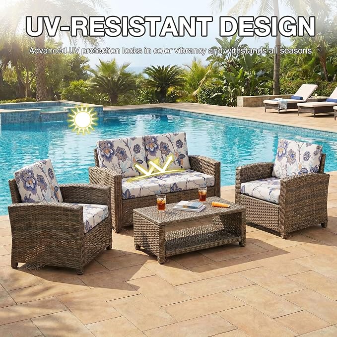 hyha 12Pcs Patio Cushion Covers, Stretch Outdoor Couch Cushion Covers, Washable - Image 6