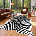 AROGAN Premium Faux Zebra Hide Rug 5.2 x 6.2 Feet, Sturdy and Large Size Bear - Image 3