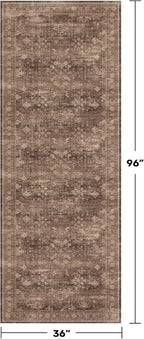 Brown Washable Long Runners for Hallways, 3x8 Wide Kitchen Runner Rug, Entryway - Image 2