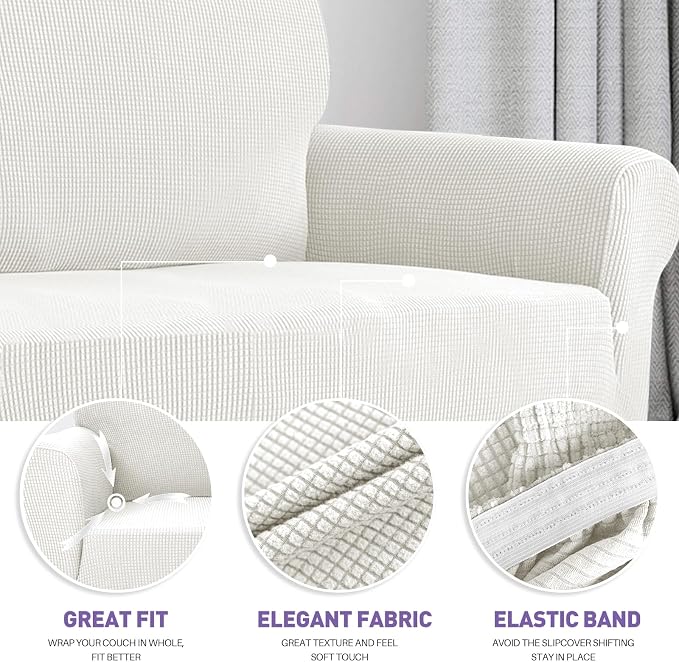 ZNSAYOTX Super Stretch Couch Cover Love Seat Sofa Covers - Image 3