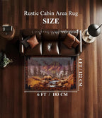 YIHOUSE Rustic Cabin Area Rug for Bedroom 4x6, Machine Washable Forest Bear Rug - Image 2