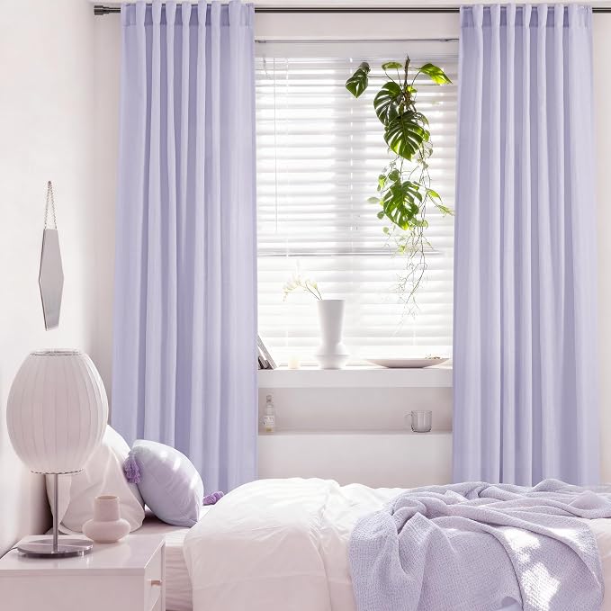 Lavender Linen Curtains Back Tab 108 Inches - Image 5