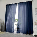 OWENIE Blue Sheer Curtains, Sheer Curtains 84 inch Length 2 Panels Set by OWENIE
