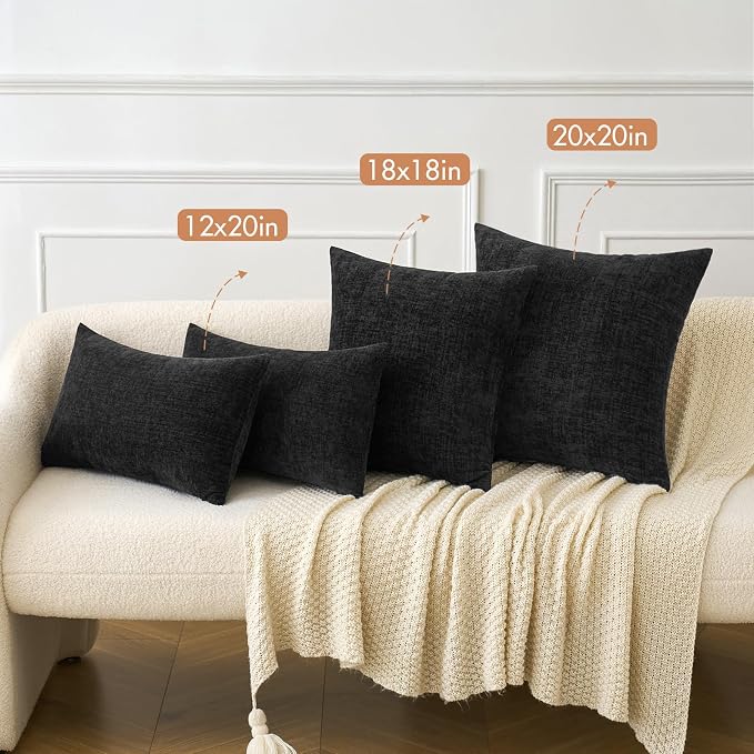 MIULEE Halloween Pack of 2 Couch Throw Pillow Covers 18x18 Inch Soft Black - Image 4