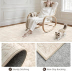 6x9 Area Rugs for Living Room: Vintage Boho Neutral Washable Rug Indoor Soft - Image 4