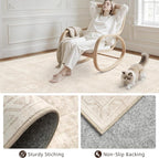 5x7 Area Rugs for Living Room: Vintage Boho Neutral Washable Rug Indoor Soft - Image 4