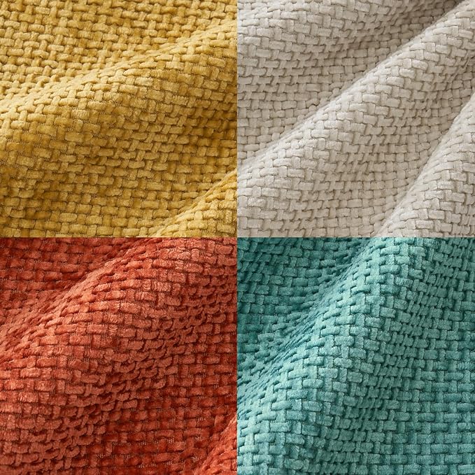 MIULEE Pack of 4 Couch Throw Pillow Covers 18x18 Inch Neutral Orange/Teal Soft - Image 2