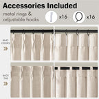 MIULEE Pinch Pleated Thick Linen Curtains 90 Inches Long 2 Panels - Image 8