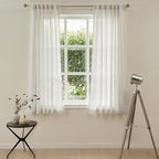 MYSKY HOME Kitchen Window Curtains Half Sheer Drapes 45 Inches Long, Boho - Image 2