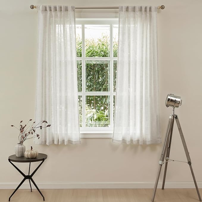 MYSKY HOME Sheer Curtains 63 Inch Length - Image 2
