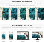 BOURINA Teal Throw Blanket 50x60 Inches Throw Textured Solid Soft Ripple Throws - Image 8