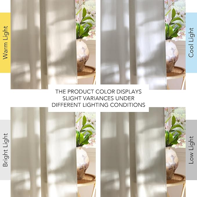 NICETOWN Bone White Linen Curtains - Image 7