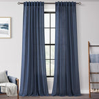 Navy Blue Curtains 108 inch Length by Jolilight