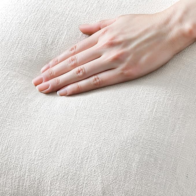 MIULEE Decorative Throw Pillow Covers Neutral Linen Fringe Throw Pillows Euro - Image 3