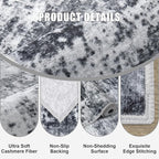 10x14 Area Rug Living Room Rug: Washable Modern Abstract Soft Thin Rug Indoor - Image 6