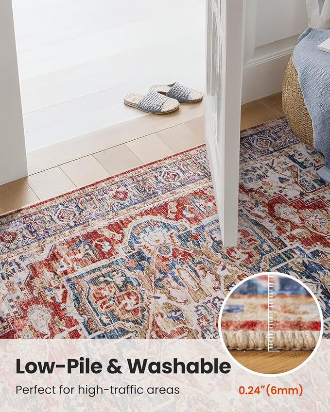 AMADA HOMEFURNISHING 8x10 Washable Area Rug, Low-Profile Large Area Rug - Image 8