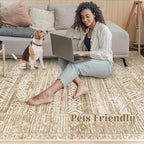 6x9 Area Rugs for Living Room: Washable Moroccan Geometric Boho Rug Farmhouse - Image 5