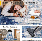 Washable Area Rugs 2'6''x10 Non-Slip Modern Abstract Soft - Image 3