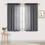 DWCN Dark Gray Sheer Curtains Semi Transparent Voile Rod Pocket Curtains by DWCN