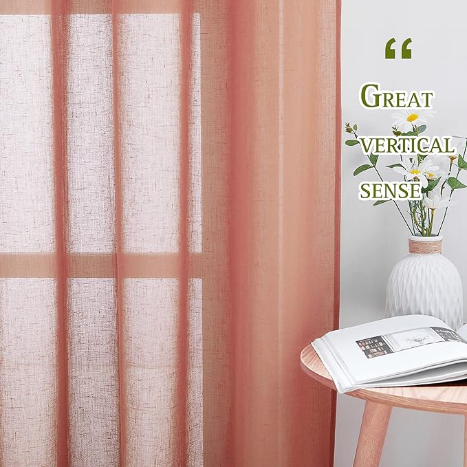 NICETOWN Linen Textured Semi Sheer Curtains - Image 3