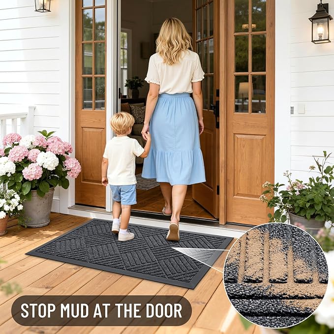 OLANLY Front Door Mat Outside Entrance 29.5x17, Heavy Duty Sturdy Natural - Image 7