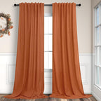 Burnt Orange Curtains 96 Inches Long by Pitalk