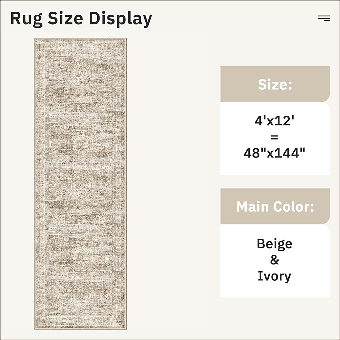 4x12 Wide Hallway Runners: Washable 12ft Runner Rug - Image 5