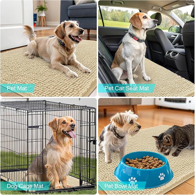 OLANLY Dog Door Mat for Muddy Paws 36x24, Absorbs Moisture and Dirt, Absorbent - Image 7