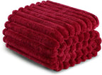 Exclusivo Mezcla Twin Size Flannel Fleece Blanket, Super Soft Striped Jacquard - Image 6