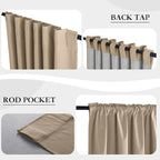 RYB HOME 100% Blackout Flax Linen Curtains, UV Protection Drapes - Image 6