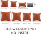 Fancy Homi Set of 2 Burnt Orange Decorative Throw Pillow Covers 22x22 Inch - Image 7