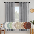 MIULEE Grey Linen Curtains 72 Inch Length by MIULEE