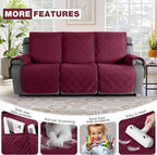 TAOCOCO 100% Waterproof Recliner Sofa Covers 3 Seater, Split Couch Covers - Image 5