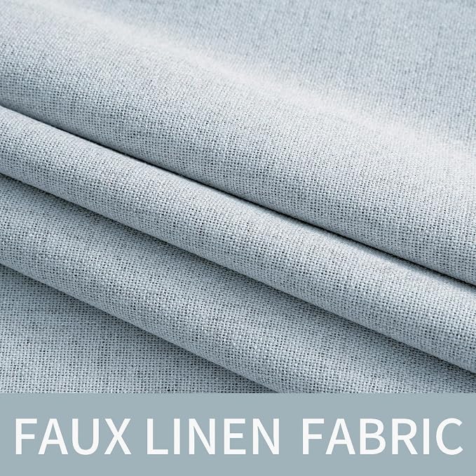 MIULEE Linen Textured Curtains Solid 100% Blackout - Image 5