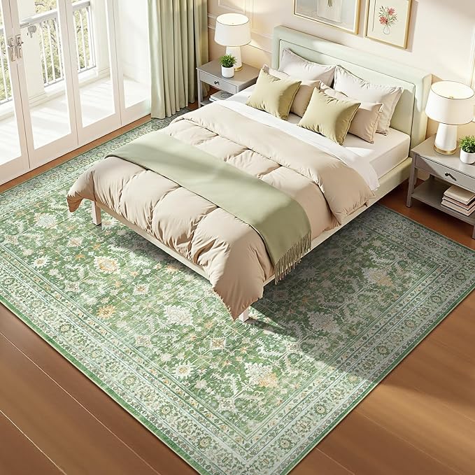 Lofus 10x14 Area Rug for Living Room, Light Green Washable Area Rugs - Image 2