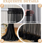 10ft x 15ft Black Tulle Backdrop Curtain - Image 5