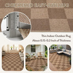 Lahome Colette Checkered Easy Jute Living Room Rugs, 5x7 Large Dining Room - Image 4