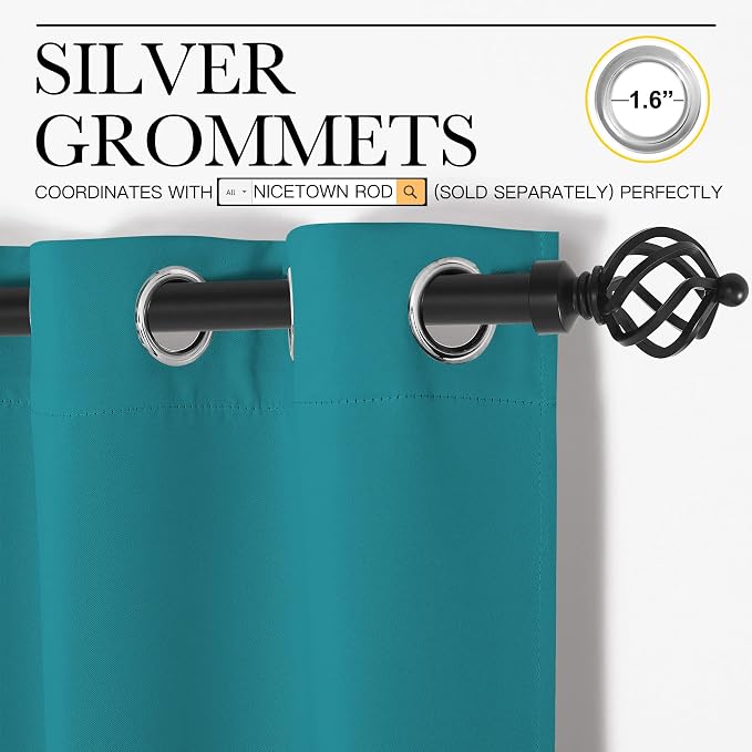 NICETOWN Room Darkening Curtains 68 inch Length 2 Panels, Thermal Insulated - Image 3