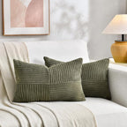 Fancy Homi 2 Packs Olive Green Lumbar Decorative Throw Pillow Covers 16x26 Inch - Image 5