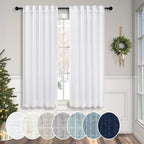 Pitalk White Curtains 38 Inch Width by Pitalk