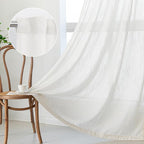MYSKY HOME Natural Curtains 84 Inches Long, Semi Sheer Light Filtering Soft - Image 9