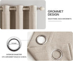 MIULEE Linen Textured Curtains Solid 100% Blackout - Image 4