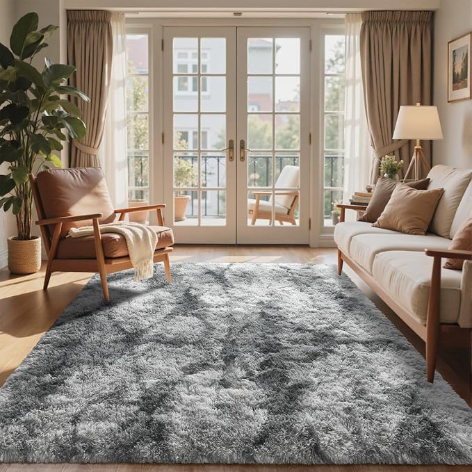 4x6 Ft Shag Rugs for Bedroom Living Room, Tie-Dyed Ultra Soft Fluffy Furry Area - Image 2