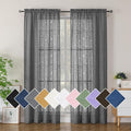 Simplebrand Grey Semi Sheer Curtains 84 Inches Long 2 Panels, Light Filtering by Simplebrand