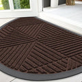 Smiry Half Circle Front Door Mat Outside Entrance, Heavy Duty Sturdy Natural by Smiry