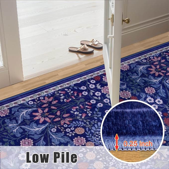 10x14 Area Rugs for Living Room: Floral Washable Rug Vintage Large Soft Boho - Image 8