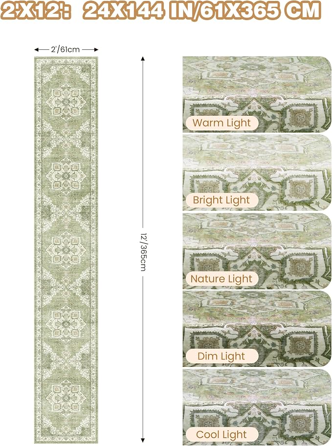 Hallway Runner Rug 2x12, Extra Long Washable Runner Rugs - Image 9