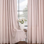 Blush Pink Curtains for Living Room Back Tab Modern Farmhouse Semi Sheer - Image 5